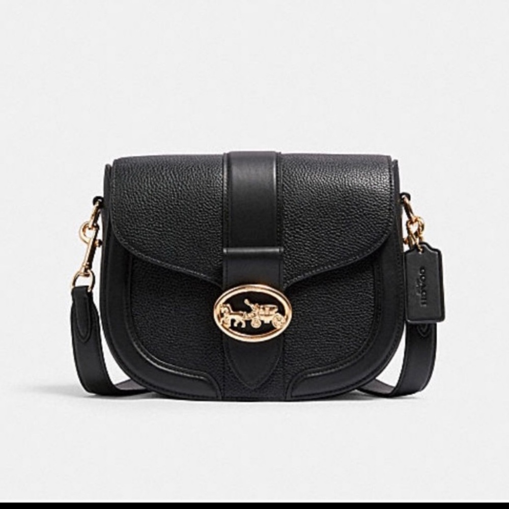 Coach Georgie Black Pebble Leather Crossbody Bag